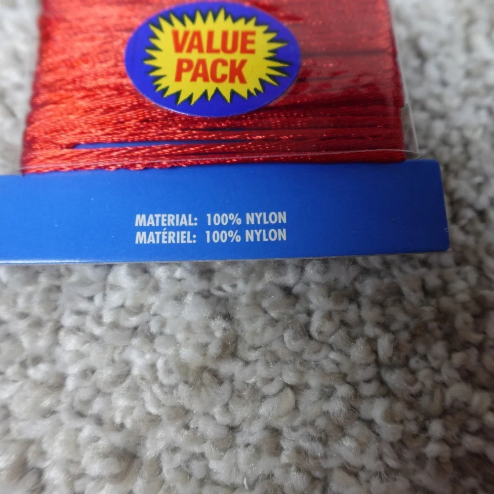 Westrim Crafts Red Satin Cord 1mm 5 Yards Style 877 Nylon Rattail DIY Jewelry